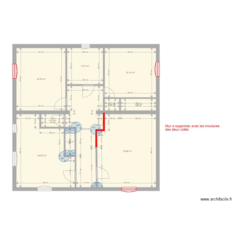 RP2 étage 1 avant. Plan de 0 pièce et 0 m2