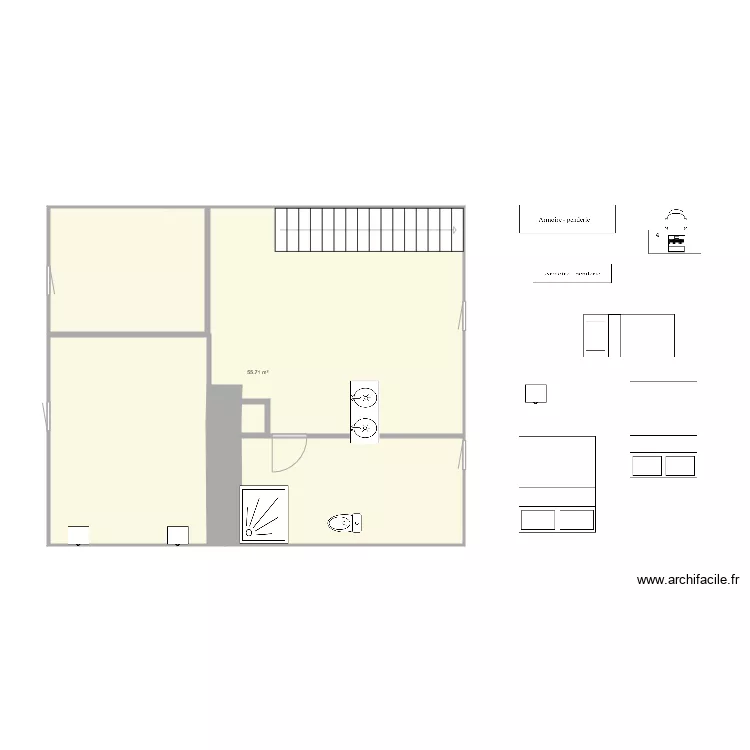 Grenier Murielle 2 chambres. Plan de Grenier Murielle 2 chambres. Plan de