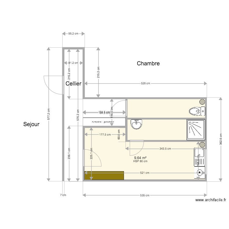 TS CS et SDB Nouveau plan. Plan de 0 pièce et 0 m2