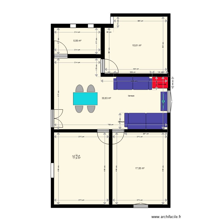 messaoud72. Plan de 5 pièces et 88 m2