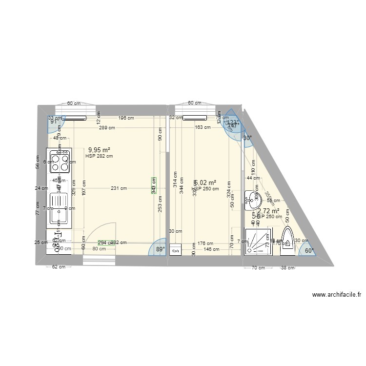 STUDIO 2. Plan de 0 pièce et 0 m2