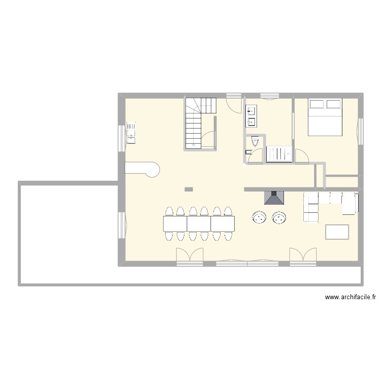 Rez de Chaussée Xonrupt. Plan de 6 pièces et 102 m2