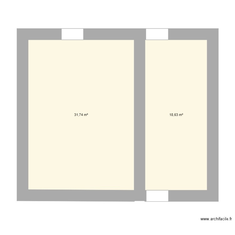 projet la basse taraudière 1. Plan de 2 pièces et 50 m2