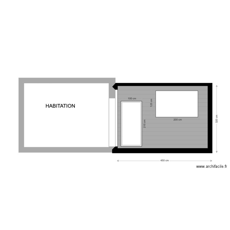 EXTENSION COTE PORTE . Plan de 0 pièce et 0 m2