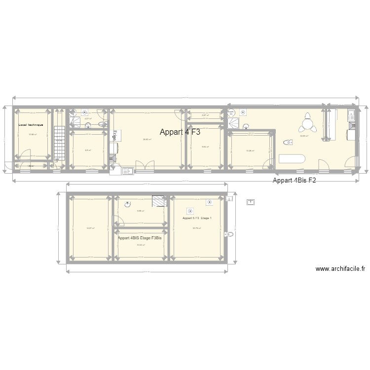 pierre de bresse Le moulin Appart 4 RDC . Plan de 0 pièce et 0 m2