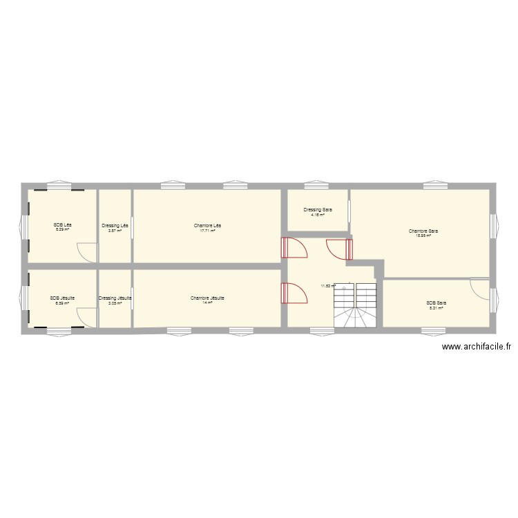 1er étage. Plan de 0 pièce et 0 m2