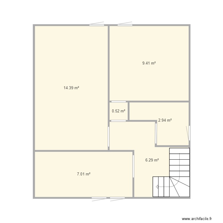 2 eme étage Ancien amenagement. Plan de 0 pièce et 0 m2