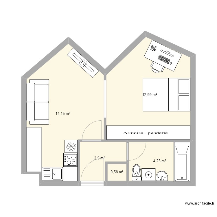 Appart résistance. Plan de 0 pièce et 0 m2