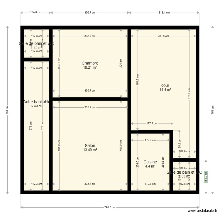 plan chambre salon. Plan de 0 pièce et 0 m2