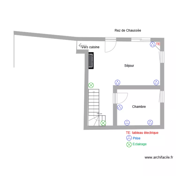Petite Maison le V R d C Electricité. Plan de Petite Maison le V R d C Electricité. Plan de