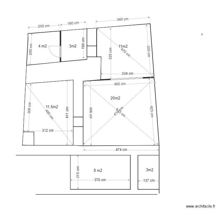 RIbes doublages bas interieur. Plan de 10 pièces et 69 m2