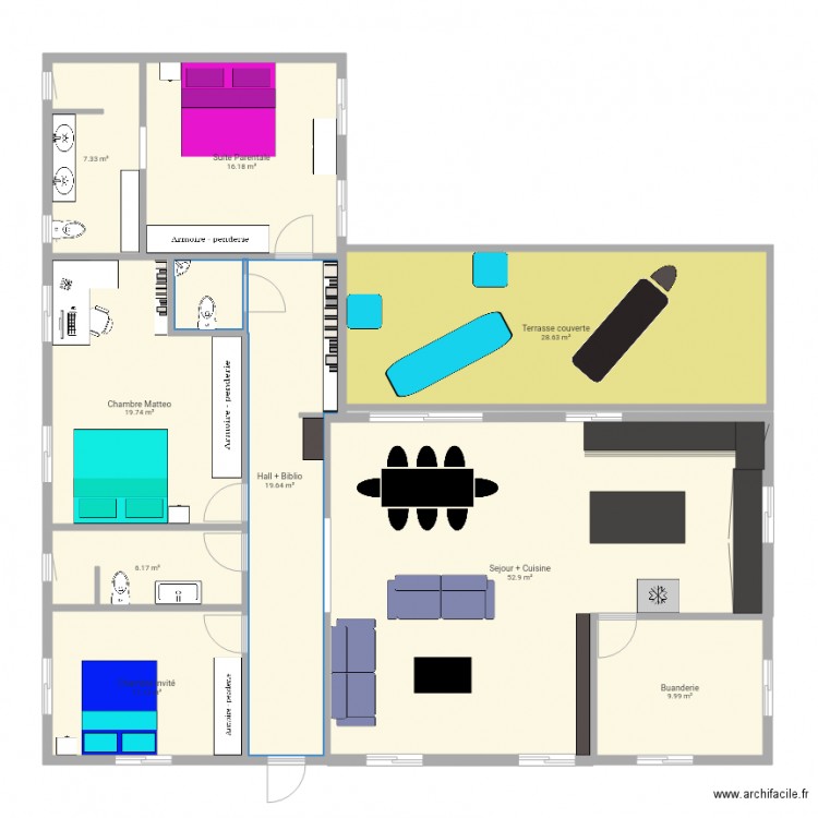 Maison Sosua en couleur. Plan de 0 pièce et 0 m2