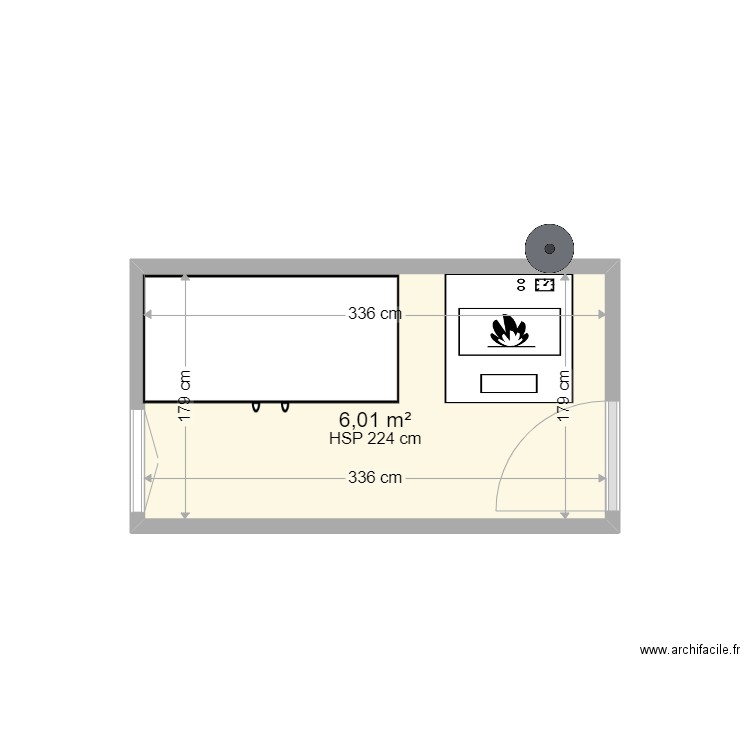 Chaufferie BONY. Plan de 1 pièce et 6 m2