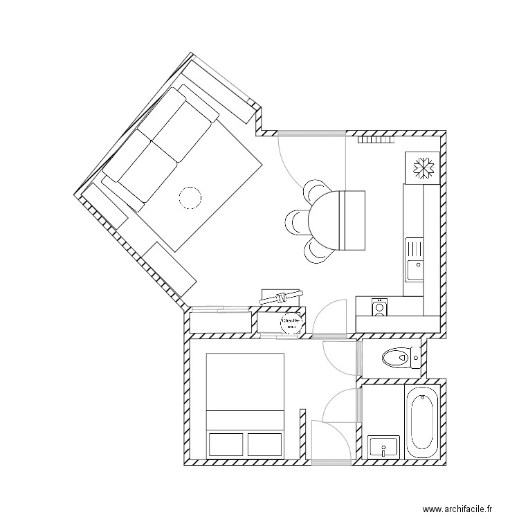 Plan après modifications Pierre blanche . Plan de 0 pièce et 0 m2