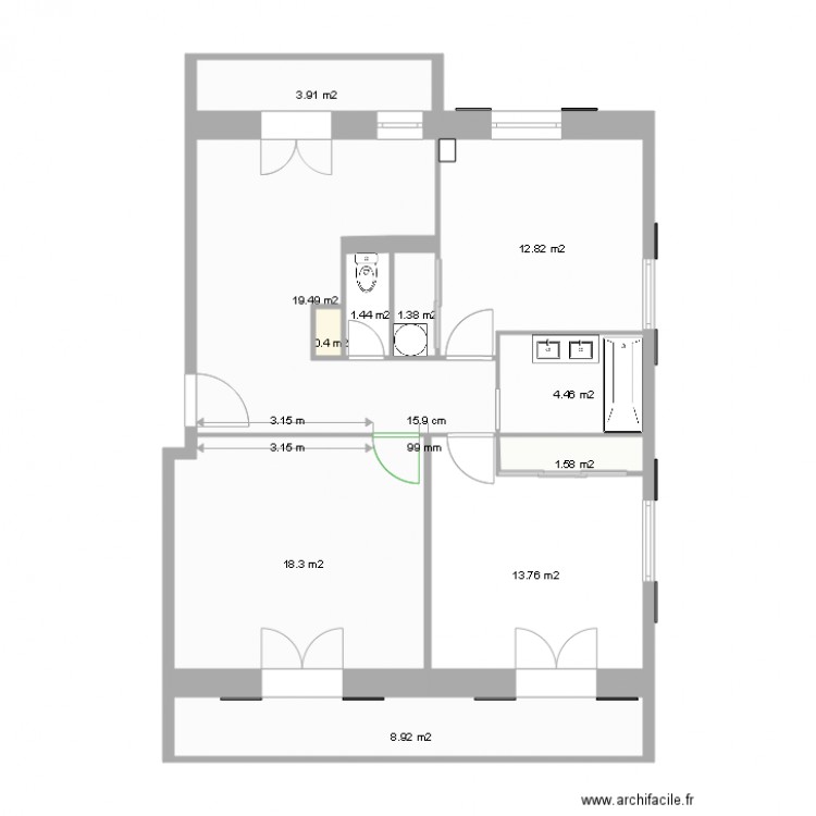 F3 Noceto PROJET. Plan de 0 pièce et 0 m2