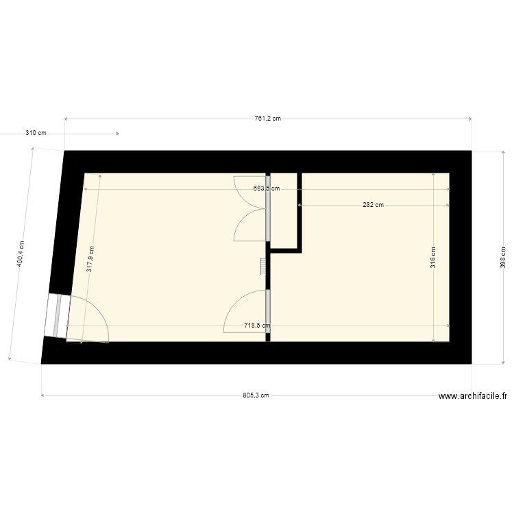 pavillon  rch 11. Plan de 1 pièce et 22 m2