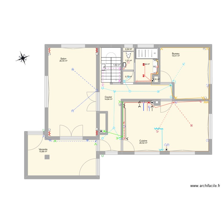 Mackenheim. Plan de 13 pièces et 108 m2