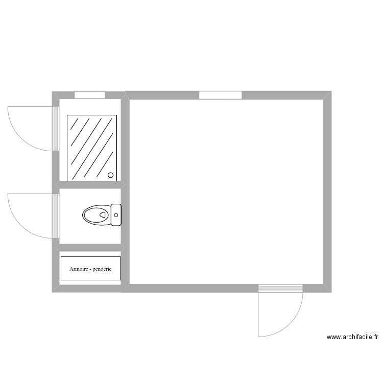 RDC VIOLAS GALIENNE AVANT. Plan de 3 pièces et 14 m2