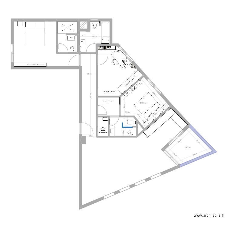 Bradshaw - Projet V1. Plan de 7 pièces et 27 m2