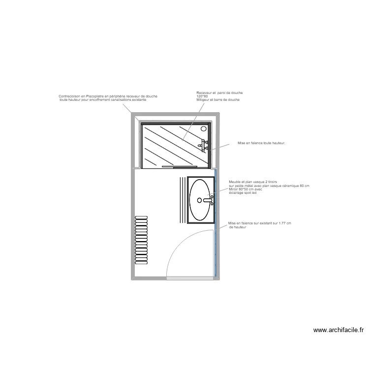Perraud plan SDB projet. Plan de 