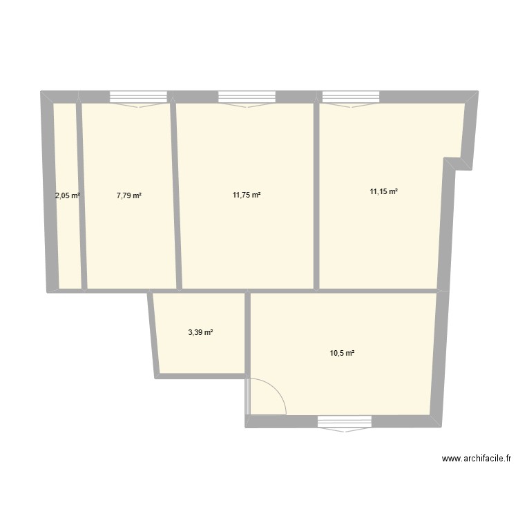 6Tunnel. Plan de 6 pièces et 47 m2