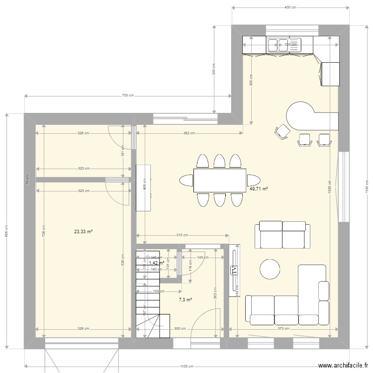 Celia Gérard Basé sur chêne. Plan de 21 pièces et 230 m2