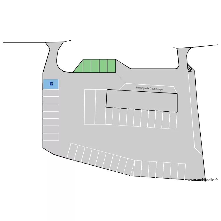 Parking sous le pont Auto route. Plan de 