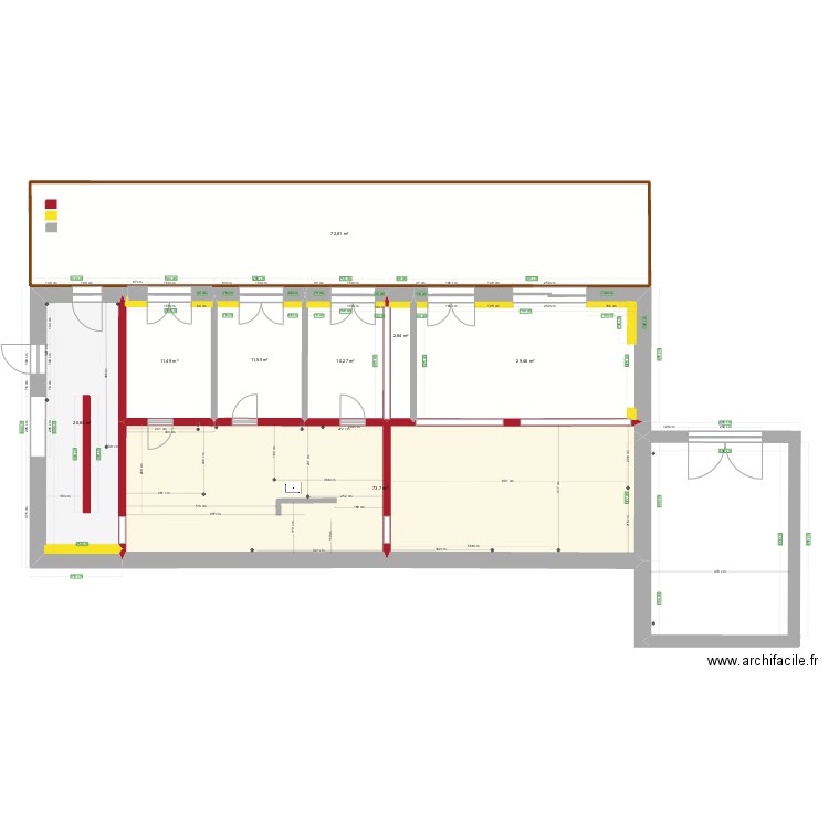 essai 23/4. Plan de 14 pièces et 562 m2