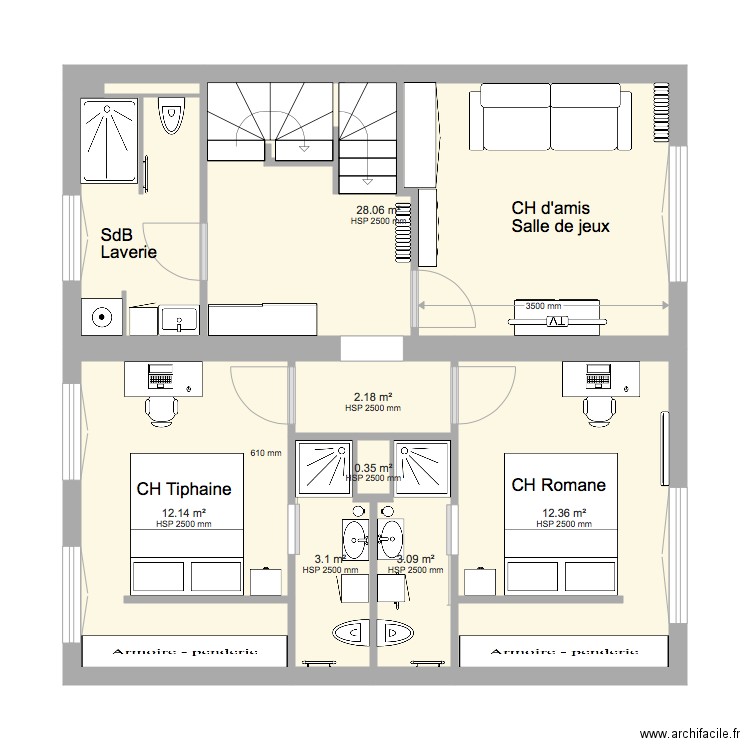 100 Etage 1 . Plan de 0 pièce et 0 m2