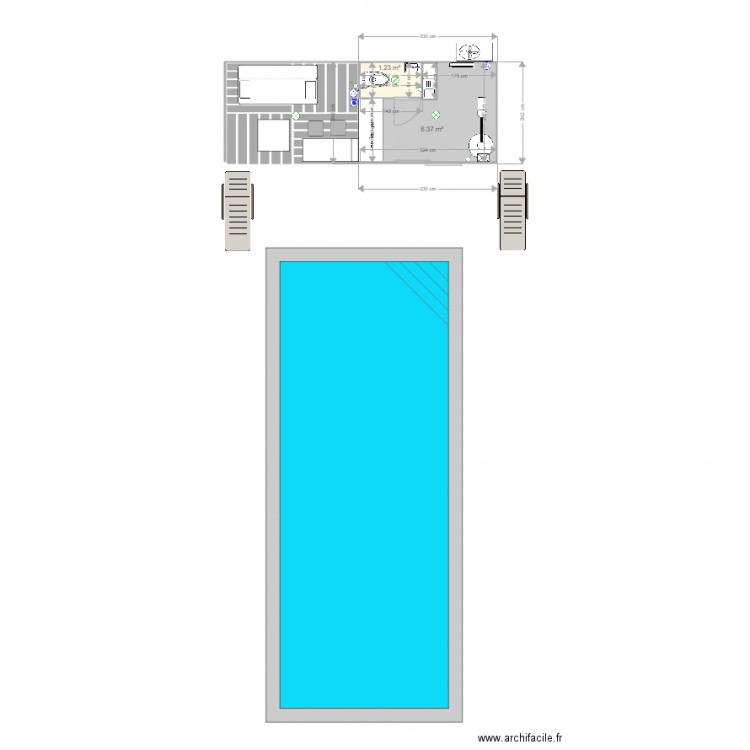 WC piscine 2. Plan de 0 pièce et 0 m2