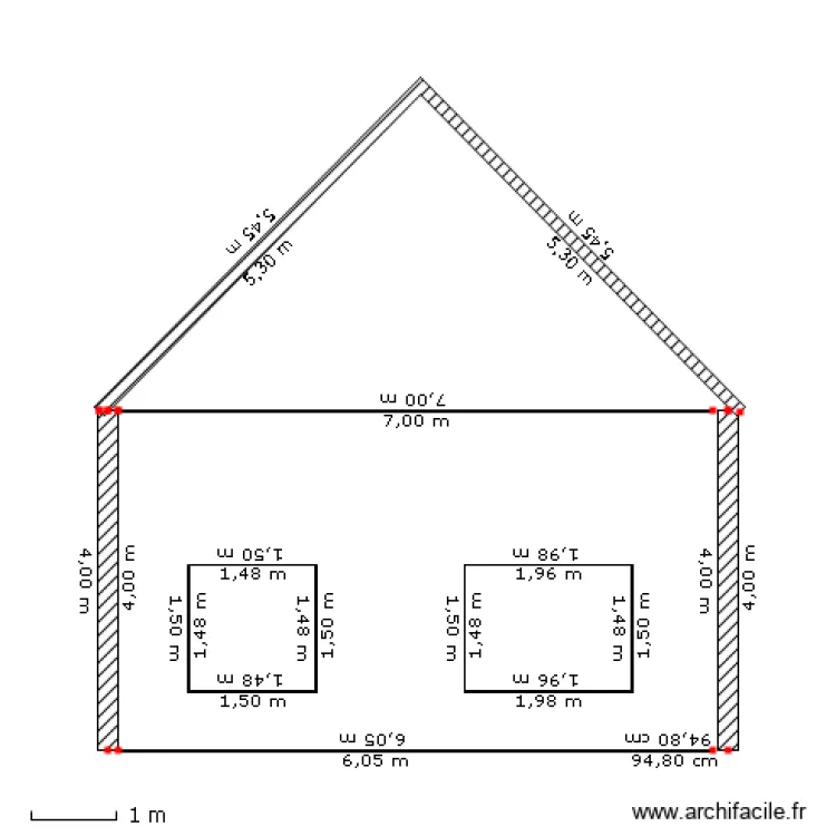fa&ccedil;ade ouest. Plan de 
