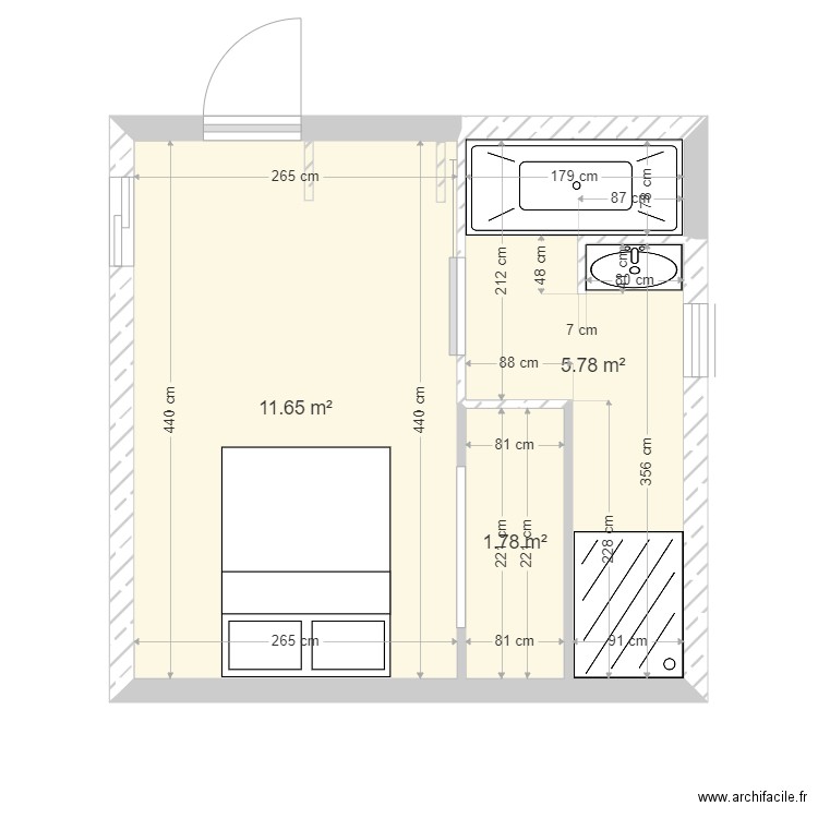 chambre sdb1. Plan de 0 pièce et 0 m2