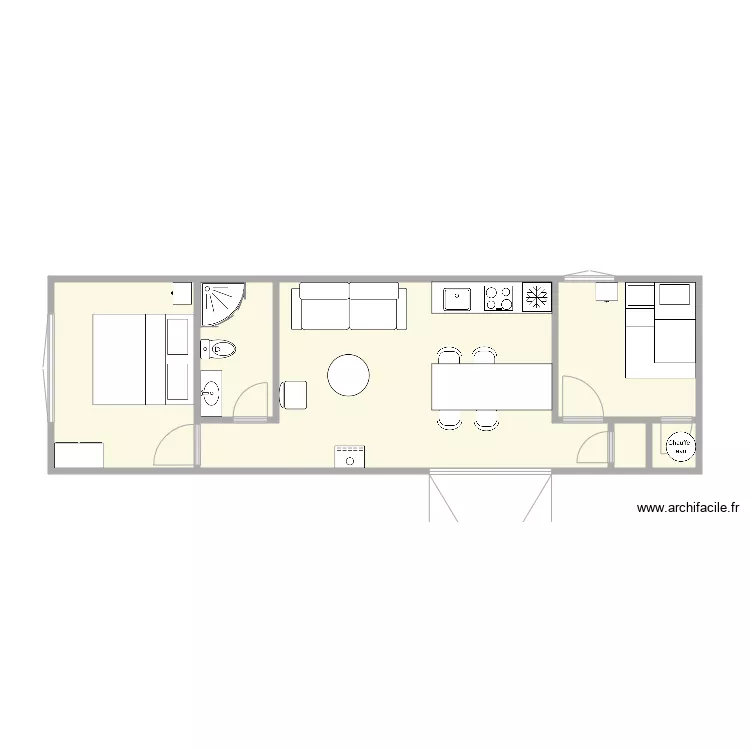 chalet 12x40. Plan de 