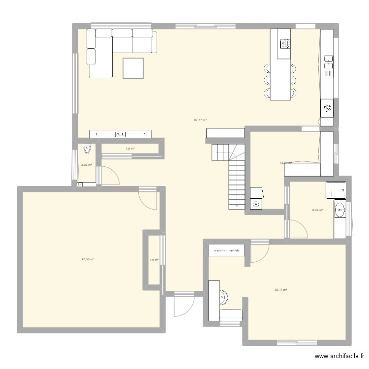 HOME. Plan de 8 pièces et 197 m2