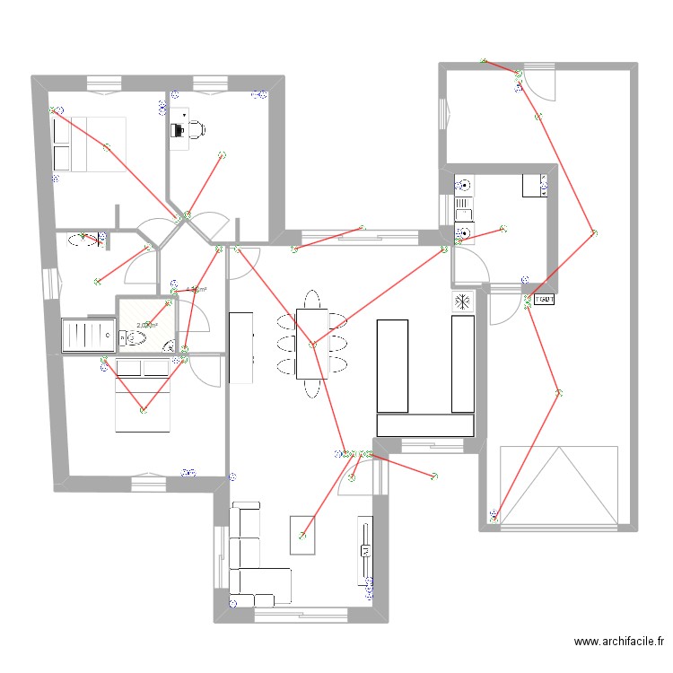 guichard elec. Plan de 2 pièces et 6 m2