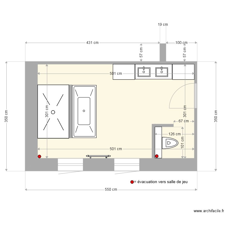 sdb modif 2. Plan de 0 pièce et 0 m2