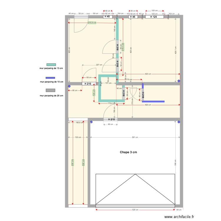 RDCH Lot B 23 03 2020 gros oeuvre. Plan de 0 pièce et 0 m2