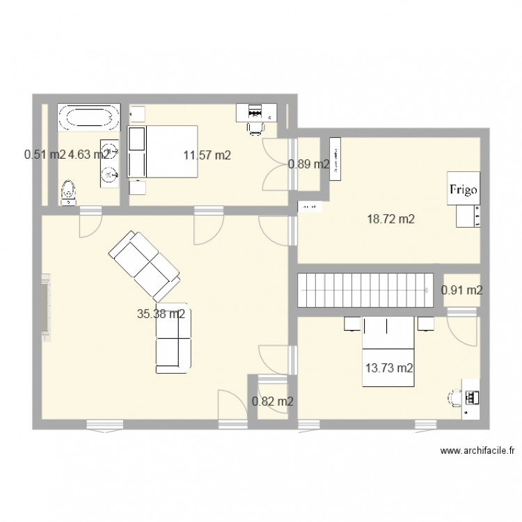 sous sol. Plan de 0 pièce et 0 m2