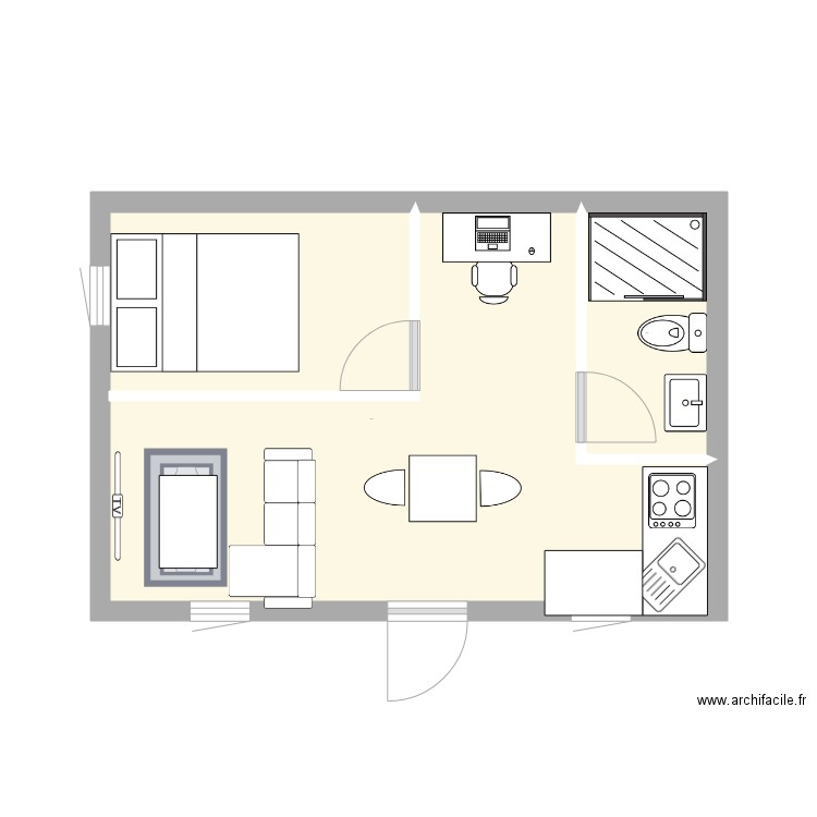Studio 24m. Plan de 0 pièce et 0 m2