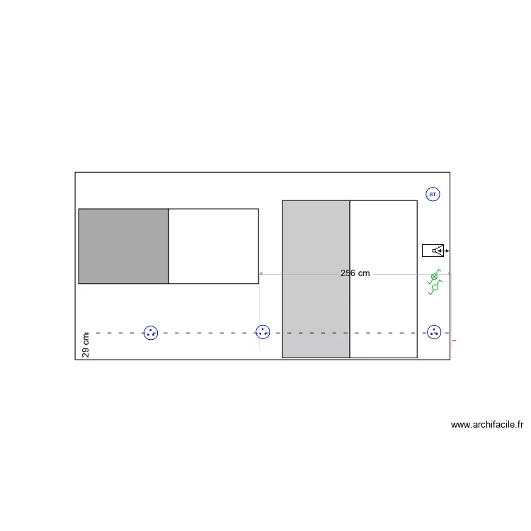 Cuisine implantation mur nord. Plan de Cuisine implantation mur nord. Plan de