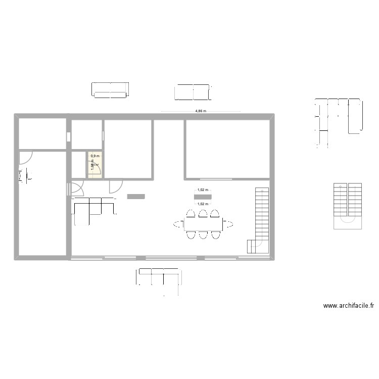 Maison vertou. Plan de 1 pièce et 2 m2