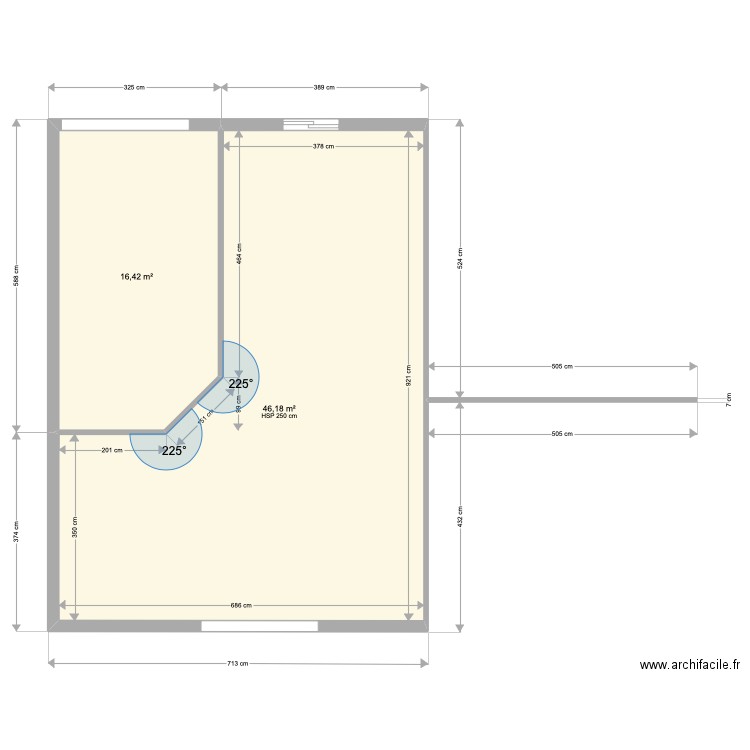 cuisine. Plan de 2 pièces et 63 m2