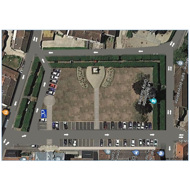 Place 1. Plan de 0 pièce et 0 m2