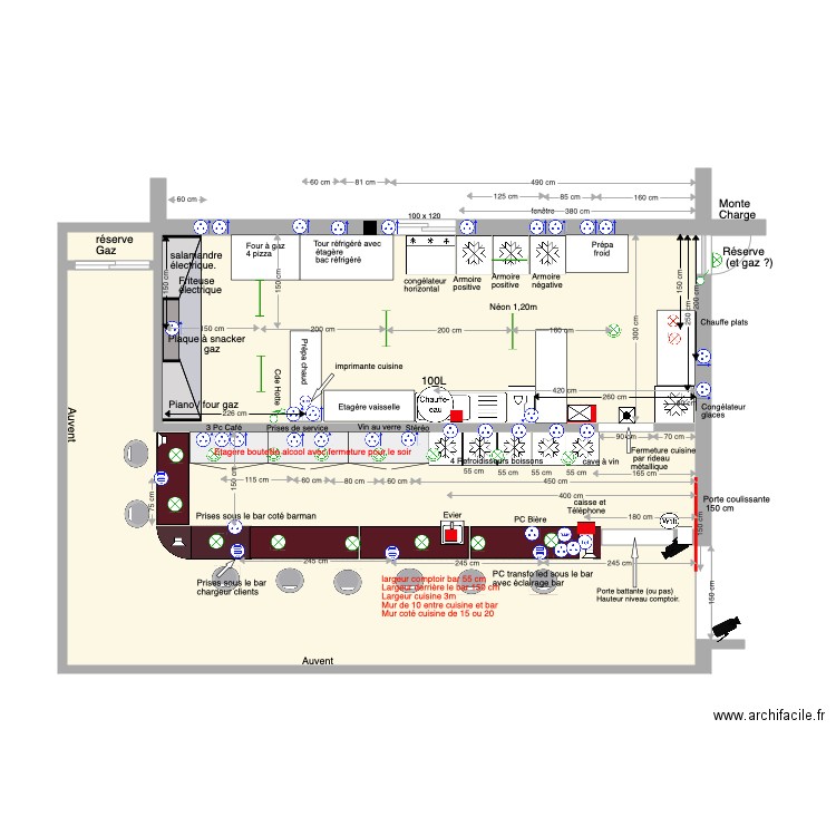 Cuisine Roof Top dimensions du 11 07 20. Plan de 0 pièce et 0 m2