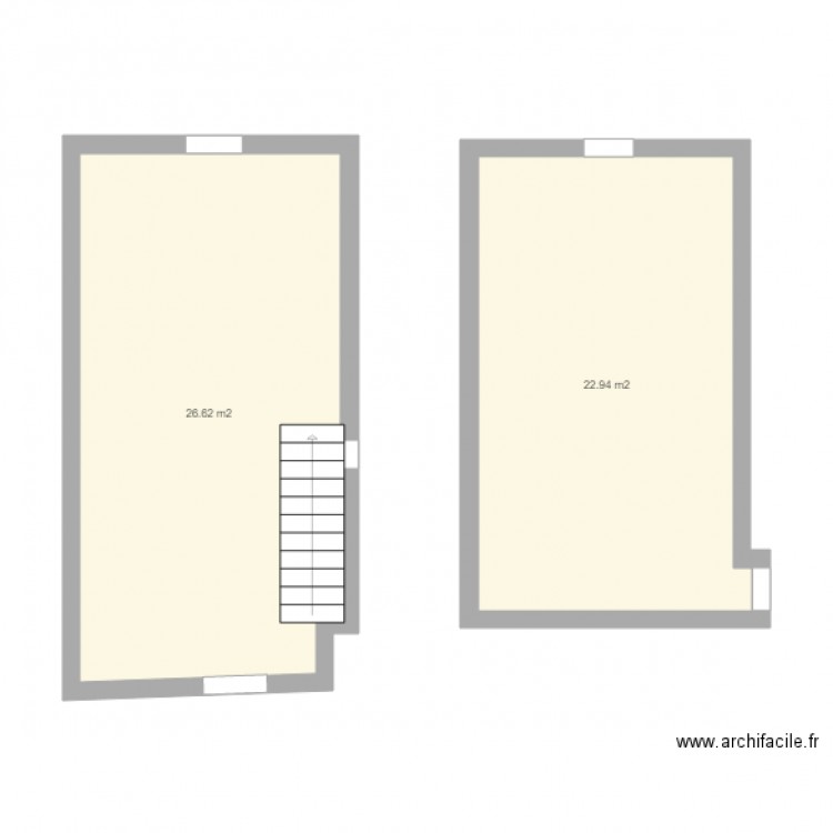 Malablichère Appart 3 Création. Plan de 2 pièces et 50 m2