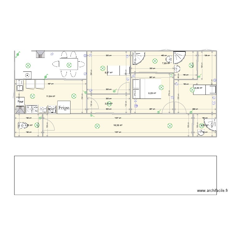 JOHAN ROBERT ELCTRICITE. Plan de 9 pièces et 72 m2