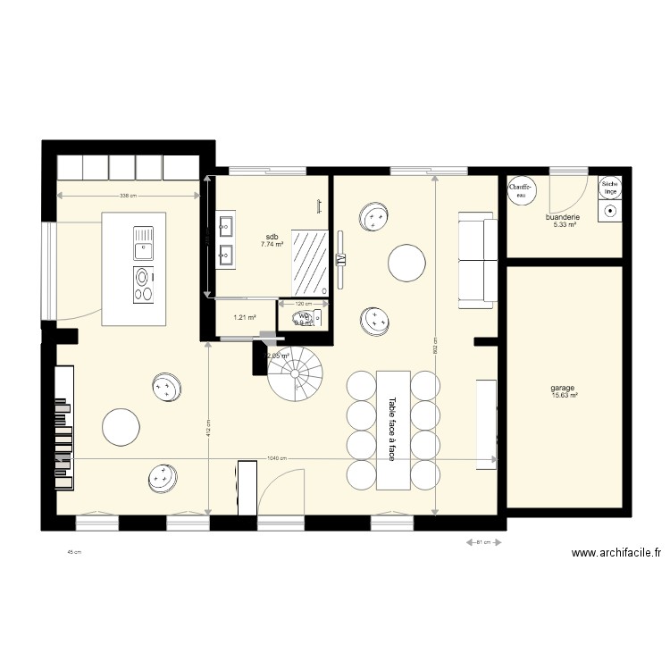 nouveau plan au  onze sept avec meubles. Plan de 0 pièce et 0 m2