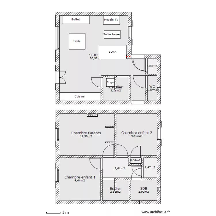Notre petite maison. Plan de 
