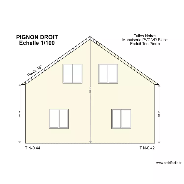 pignon droit permis 2 thiriet. Plan de pignon droit permis 2 thiriet. Plan de