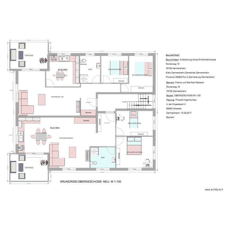 Wallasch 1 er etage projet 3. Plan de 0 pièce et 0 m2